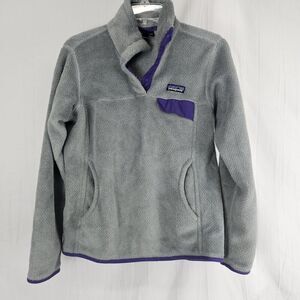 Patagonia Women's Re-Tool Snap-T Pullover Grey/Purple Size Small